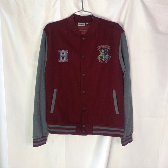 HARRY POTTER BOMBER JACKET COLLEGE BASEBALL SPORT  JACKET RED GREY COAT MEDIUM - Picture 2 of 7